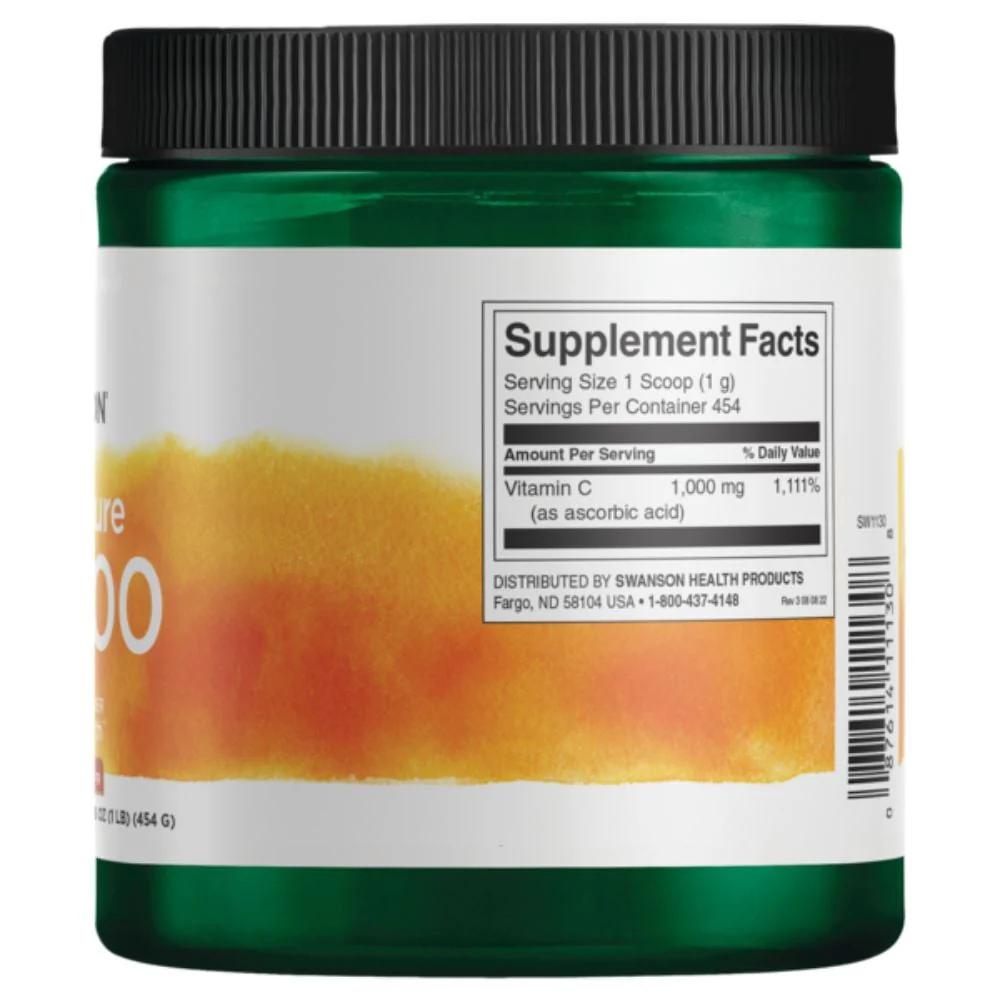 Swanson - 100% Pure C-1000 Vitamin C Powder 1000mg 454g - Image 2