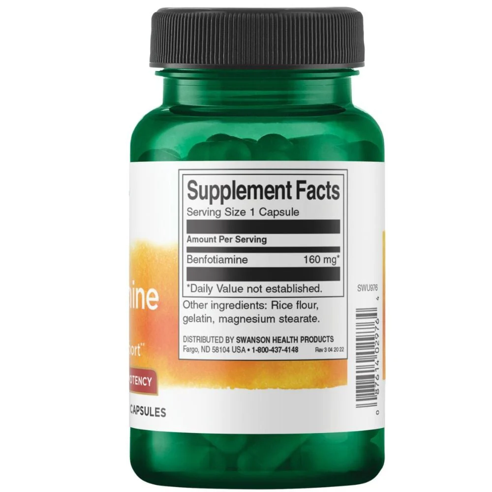 Swanson - Benfotiamine - High Potency 160 mg 60s - Image 2
