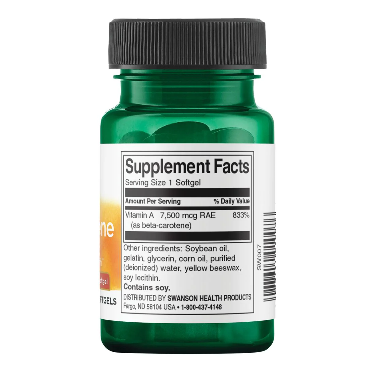 Swanson - Beta-Carotene 25,000 IU 7,500 mcg 100s - Image 2