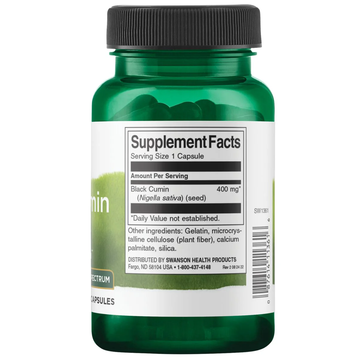 Swanson - Black Cumin Seed Full Spectrum 400mg 60s - Image 2