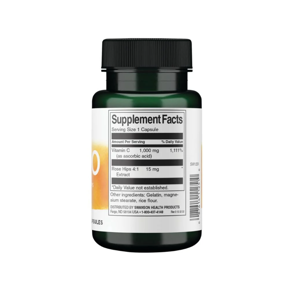 Swanson - C-1000 Vitamin C with Rose Hips 1000mg 30s - Image 2