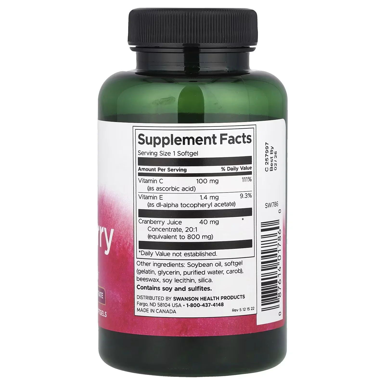 Swanson - Cranberry 20:1 Concentrate 180s - Image 2