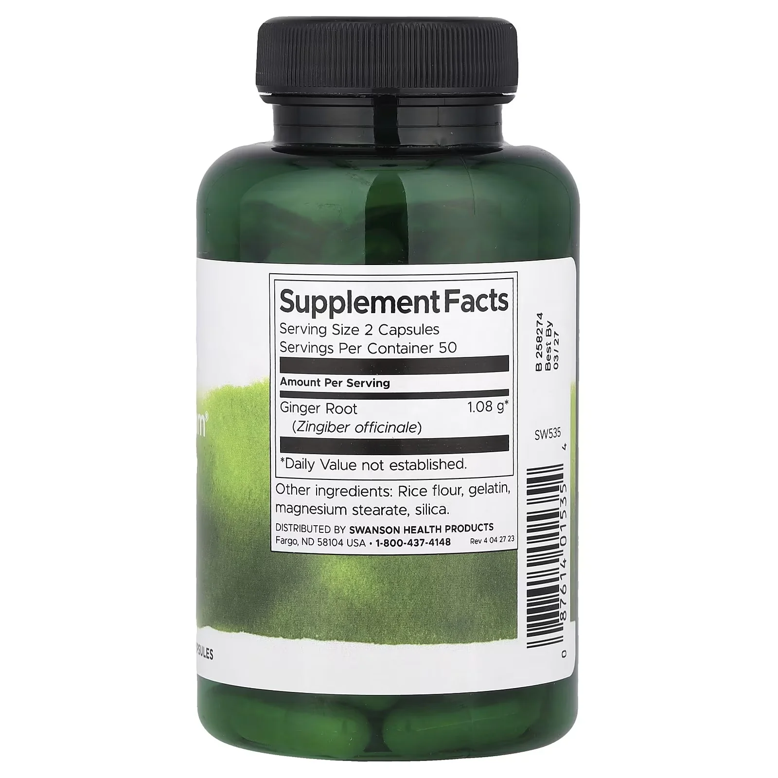 Swanson - Full Spectrum Ginger Root 540mg 100s - Image 2