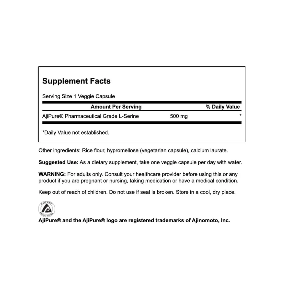 Swanson - L-Serine Featuring Ajipure 500mg 60s - Image 2