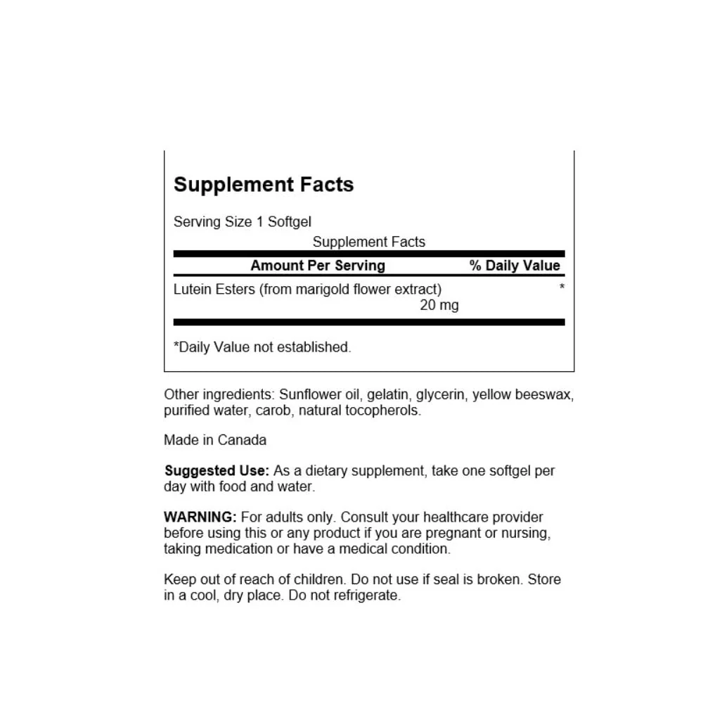 Swanson - Lutein Esters 20 mg 60s - Image 2