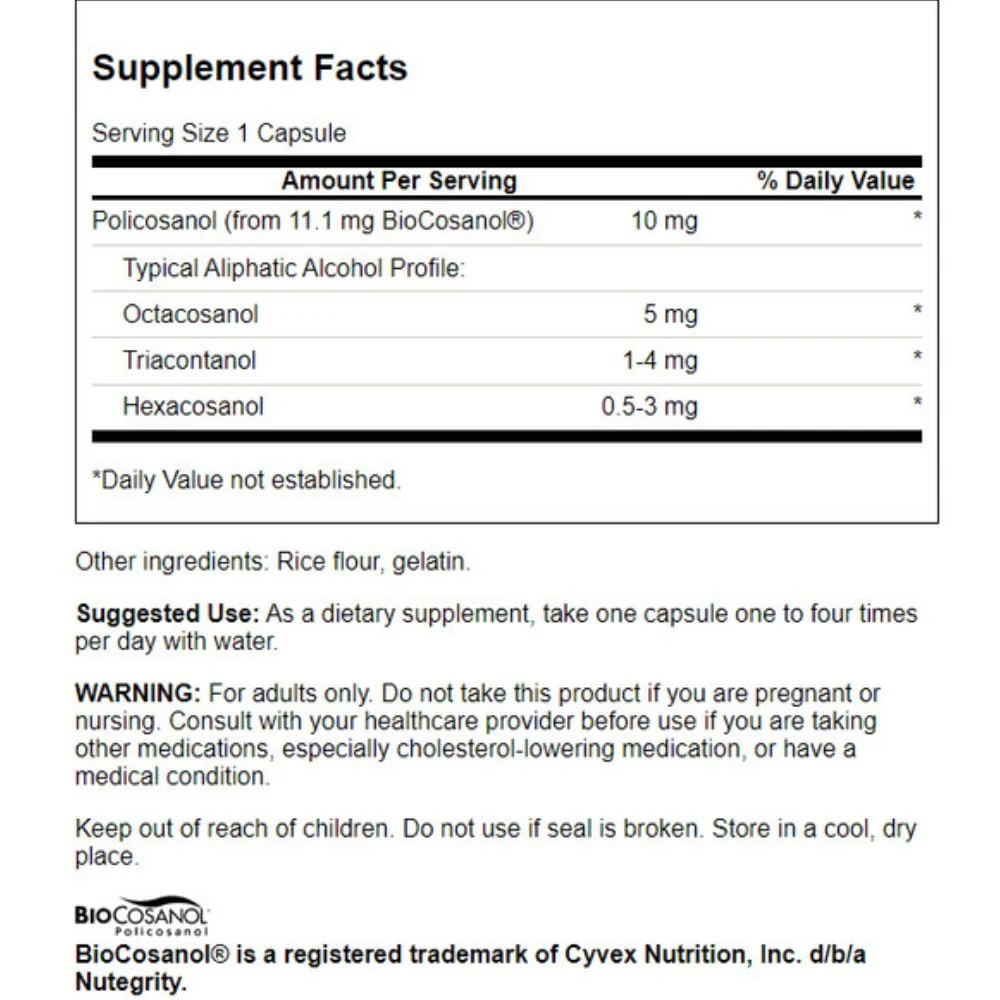 Swanson - Policosanol 10mg 60s - Image 2