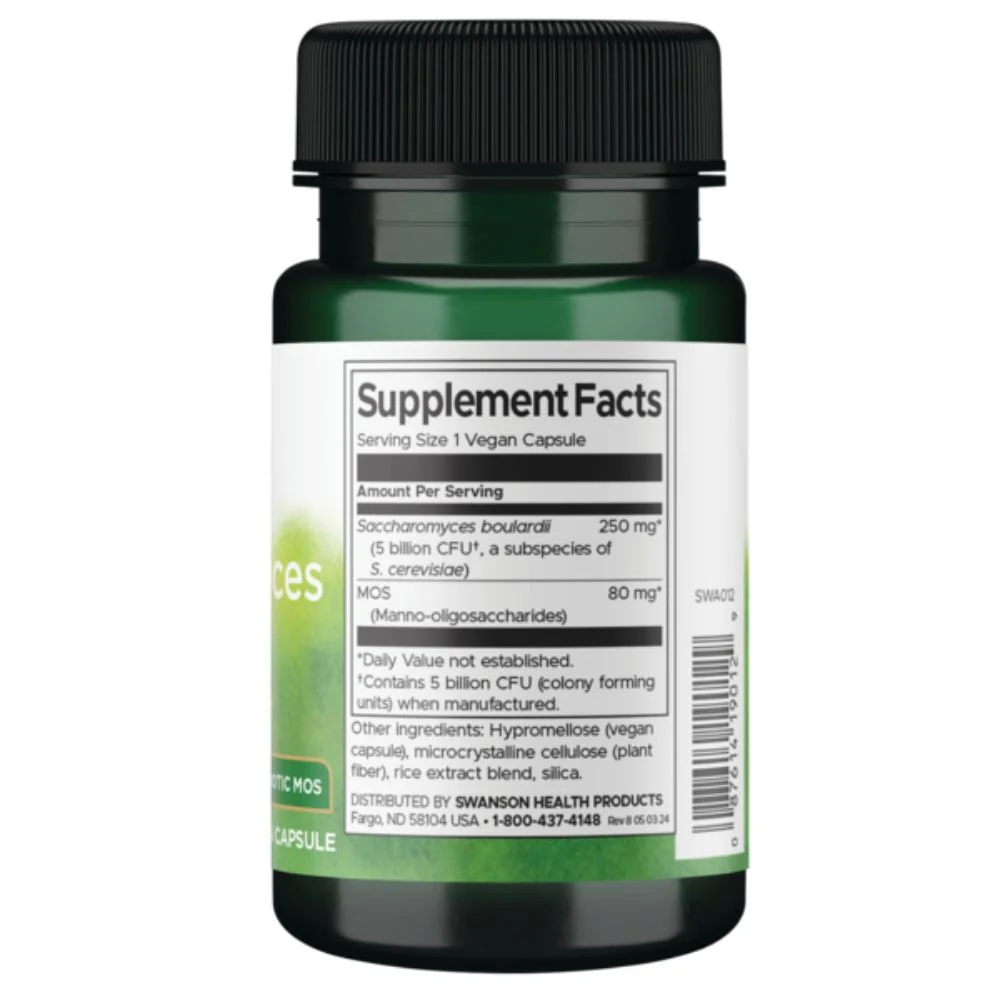 Swanson - Saccharomyces Boulardii with Prebiotic Mos 5 Billion Cfu 30s - Image 2