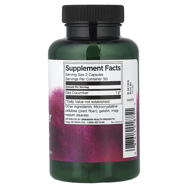 Swanson - Sea Cucumber 500mg 100s - Image 2