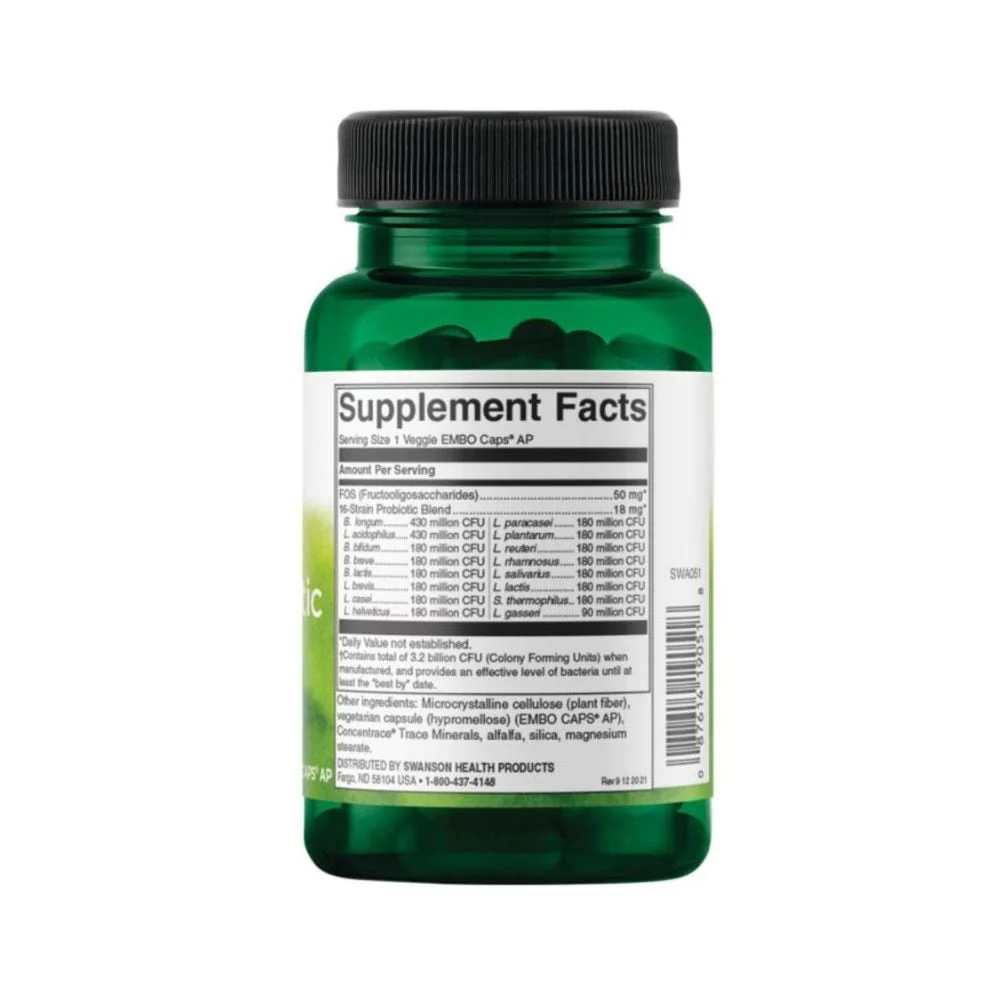 Swanson - Ultimate 16 Strain Probioticwith Fos 3.2 Billion Cfu 60s - Image 2