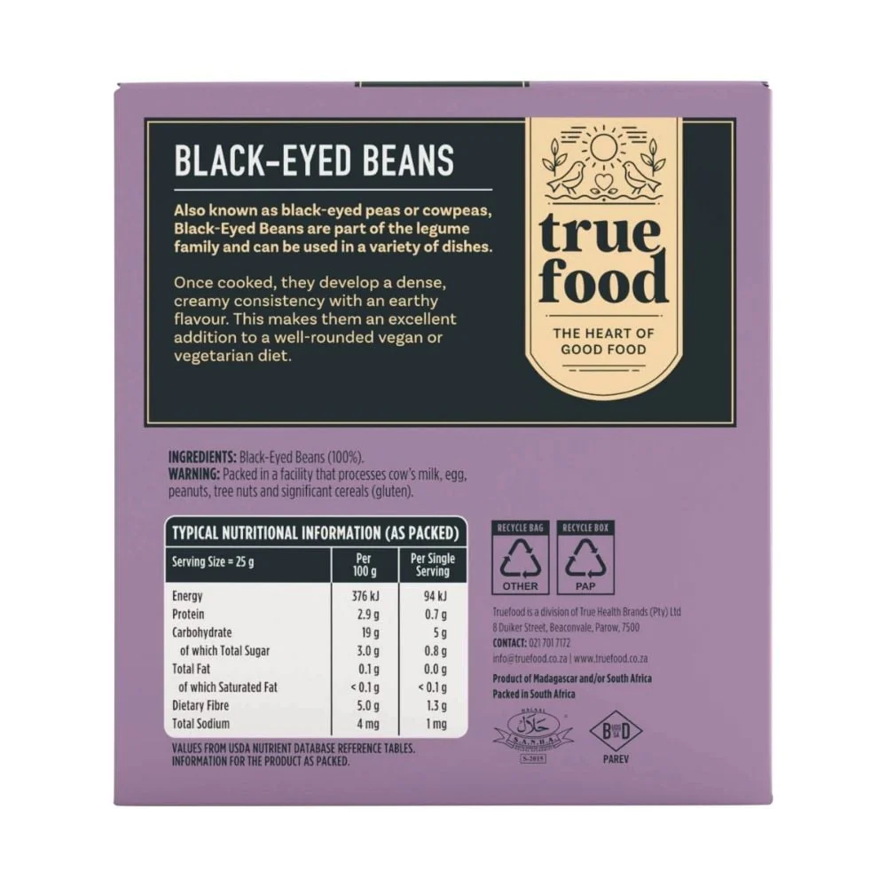 Truefood - Black Eye Beans 400g - Image 2