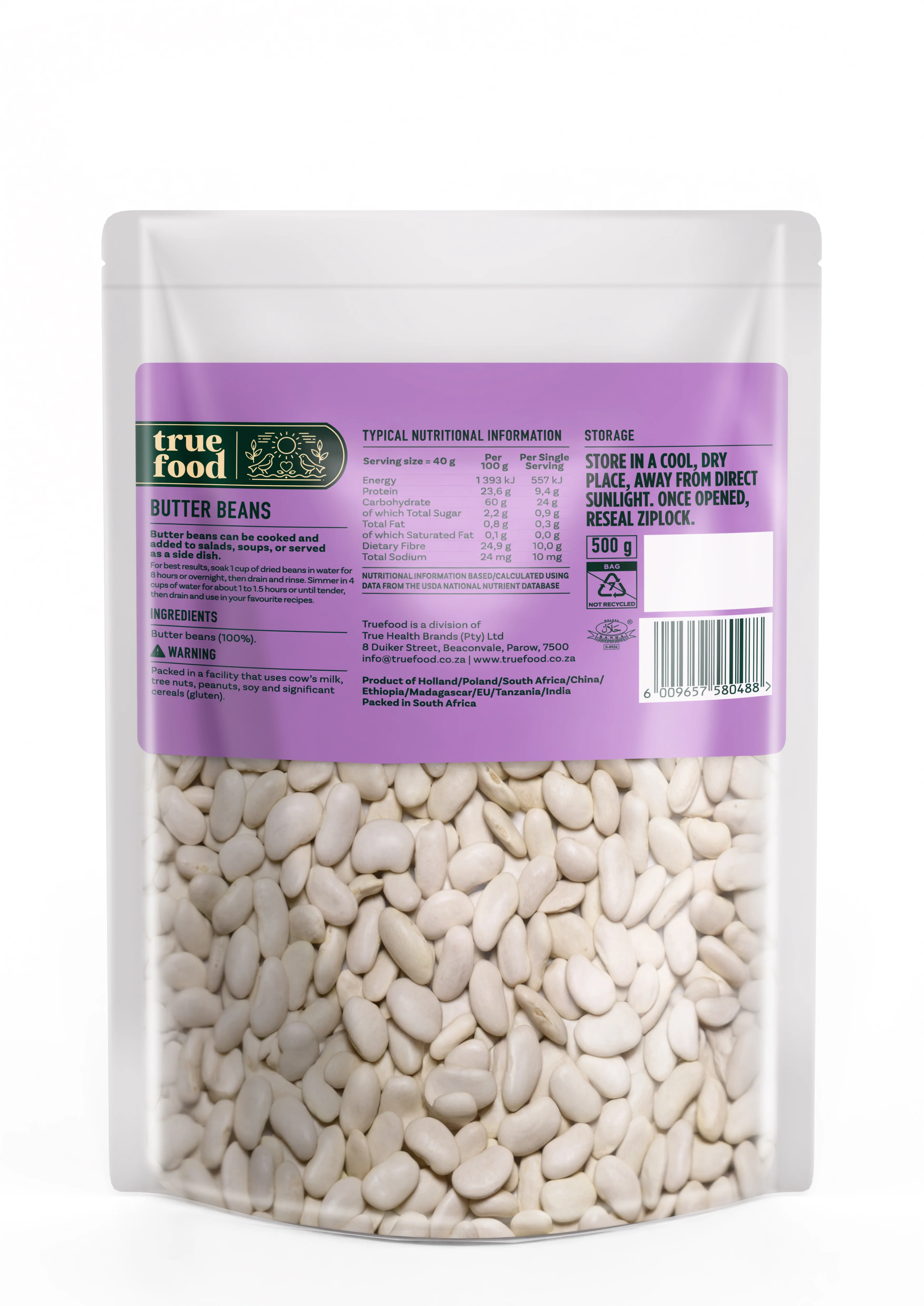 Truefood - Butter Beans 500g - Image 2