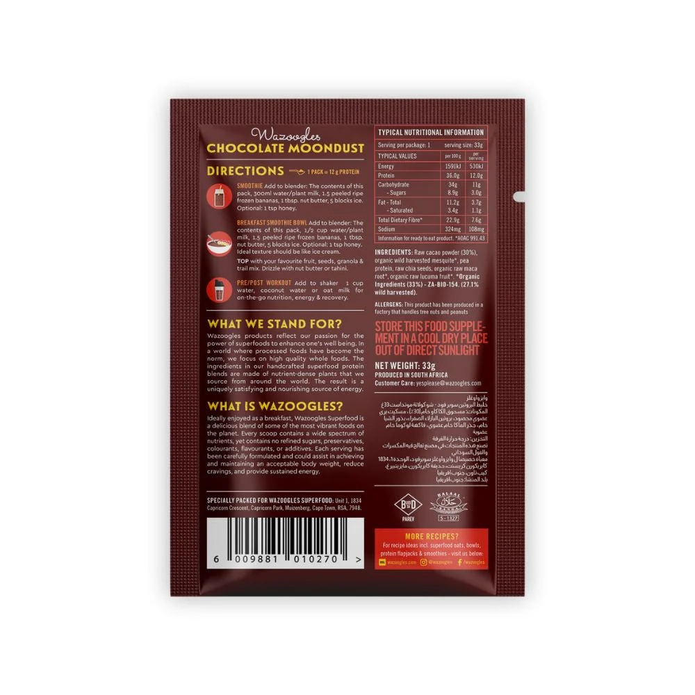 Wazoogles - Superfood Protein Blend Chocolate Moondust 1kg - Image 7