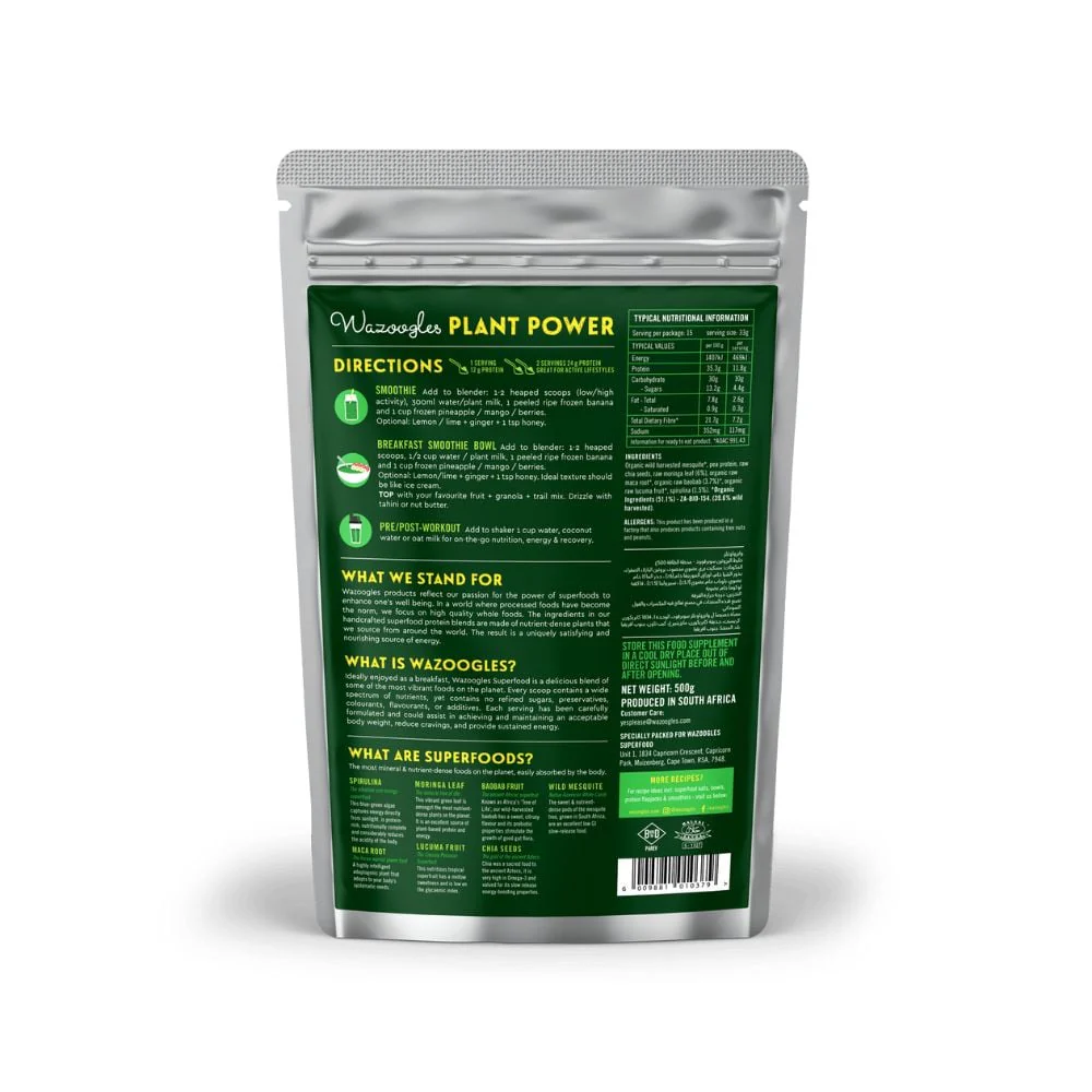 Wazoogles - Superfood Protein Smoothie Blend Plant Power 500g - Image 3