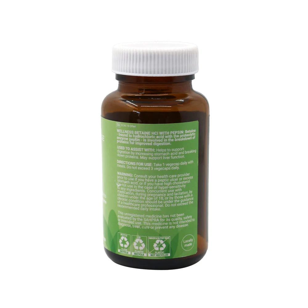 Wellness - Betaine HCl with Pepsin 350mg 90s - Image 2