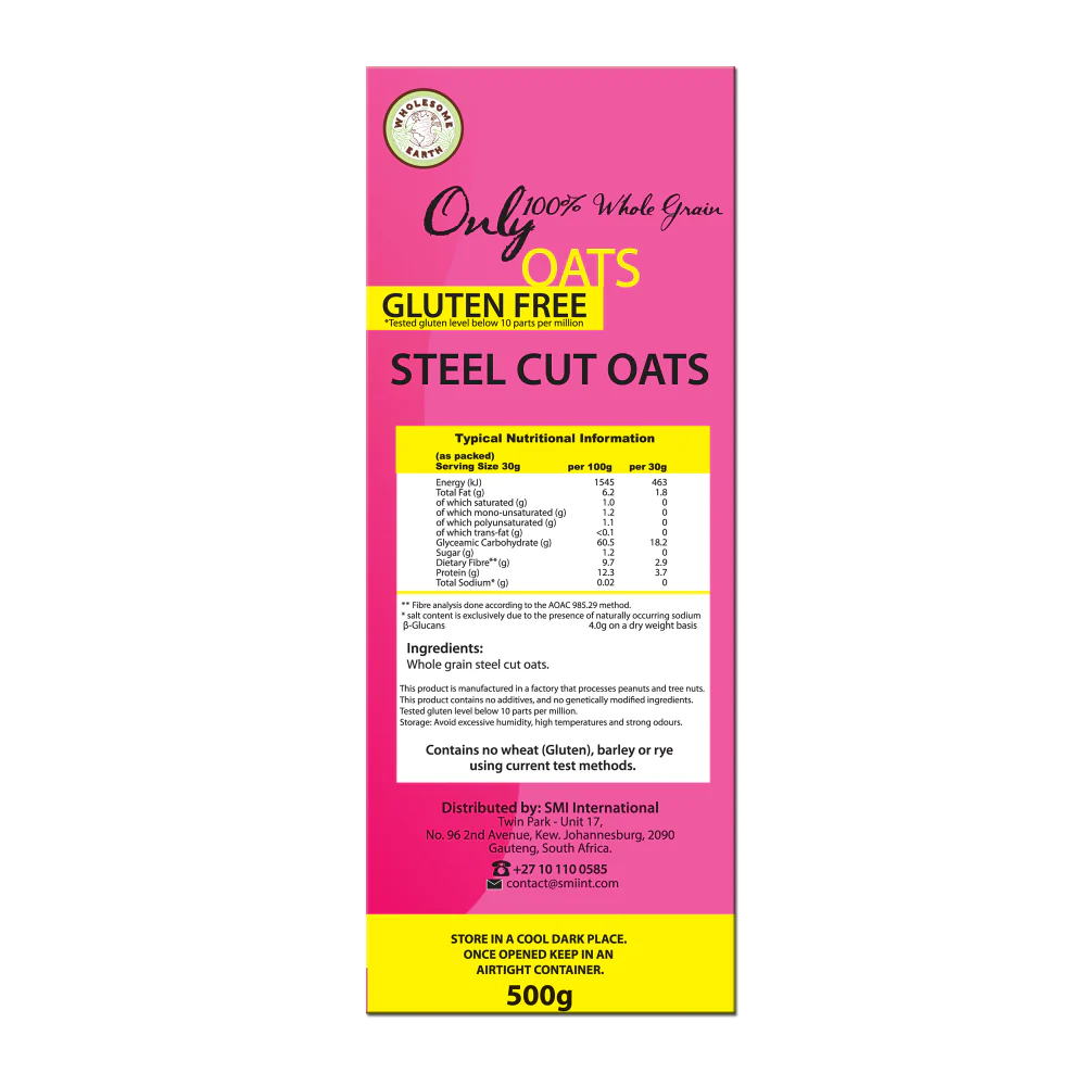 Wholesome Earth - Steel Cut Oats Gluten Free 500g - Image 2