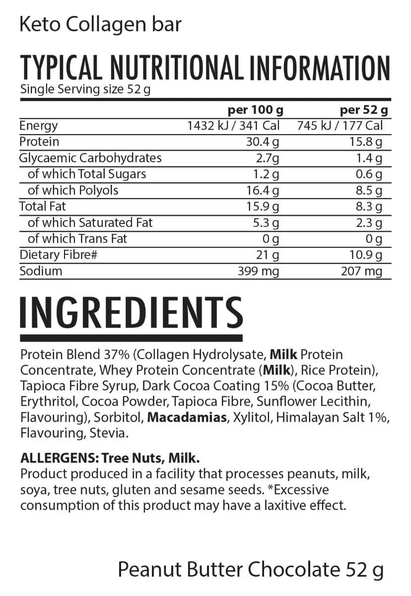 Youthful Living - Bar Keto Collagen White Chocolate Peanut Butter 52g - Image 2