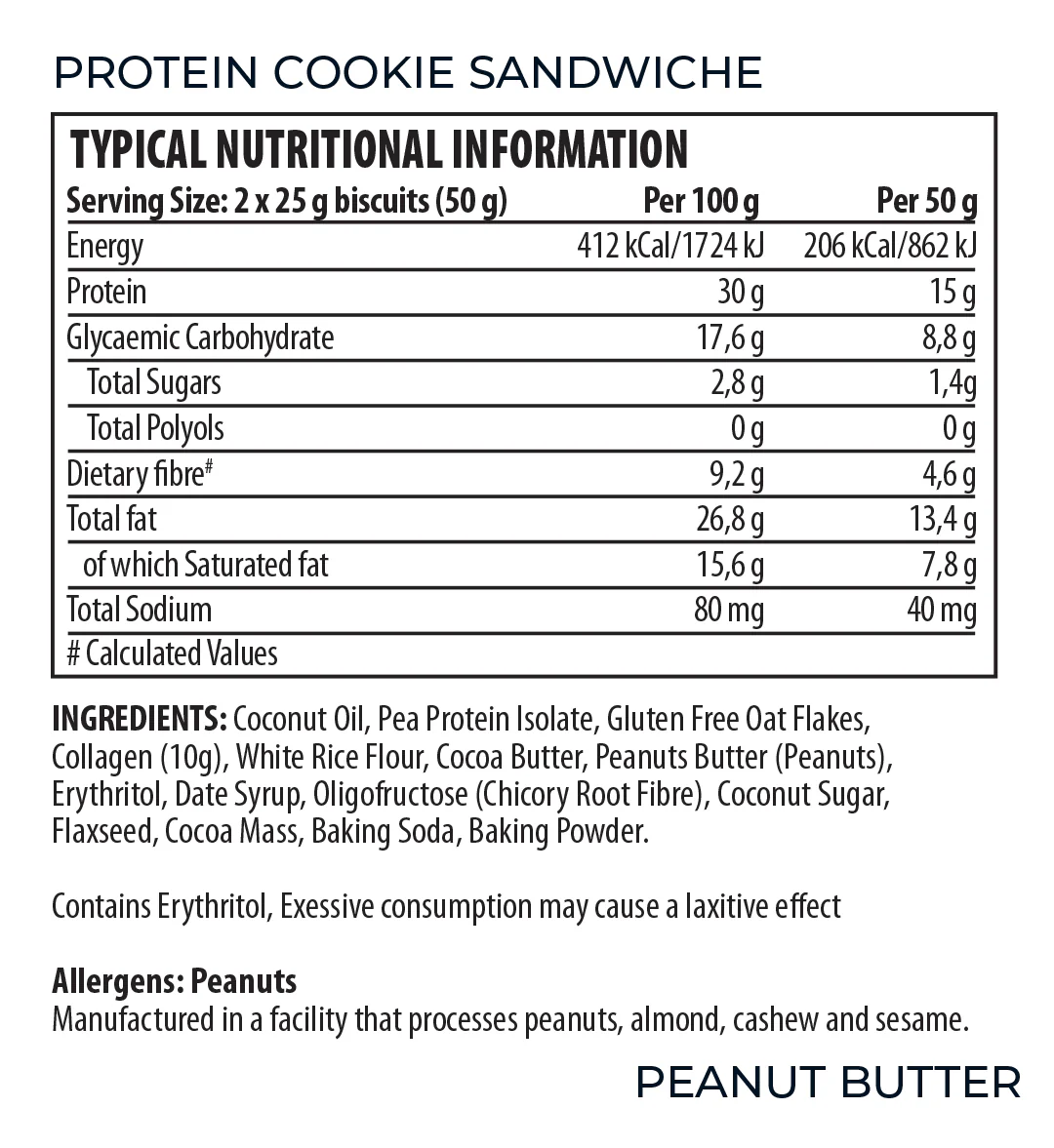 Youthful Living - Protein Cookie Sandwich Peanut Butter 2 x 25g - Image 2